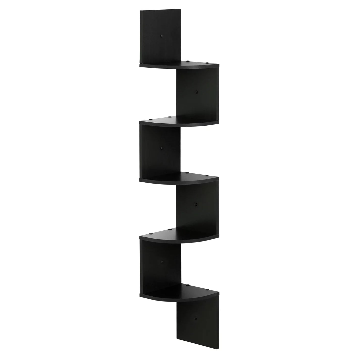 5-Tier Espresso Floating Corner Shelf for Storage and Display