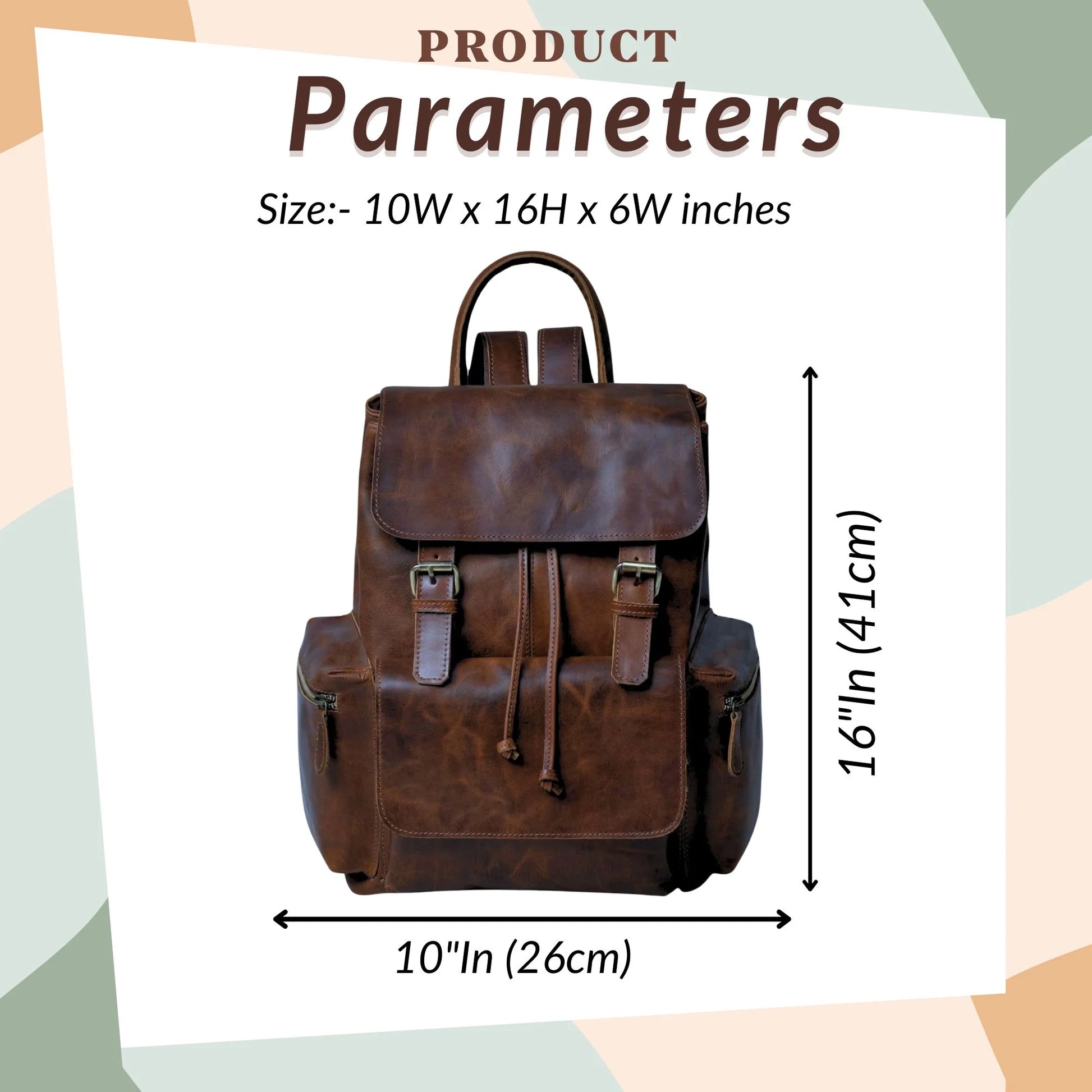 Leather Backpack for Men Laptop Backpack - 16" Collegiate Backpack for Adults