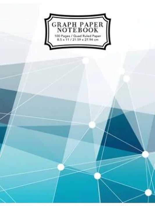 Graph Paper Notebook, 8.5In X 11In, Blue Abstract Lines, 100 Pages