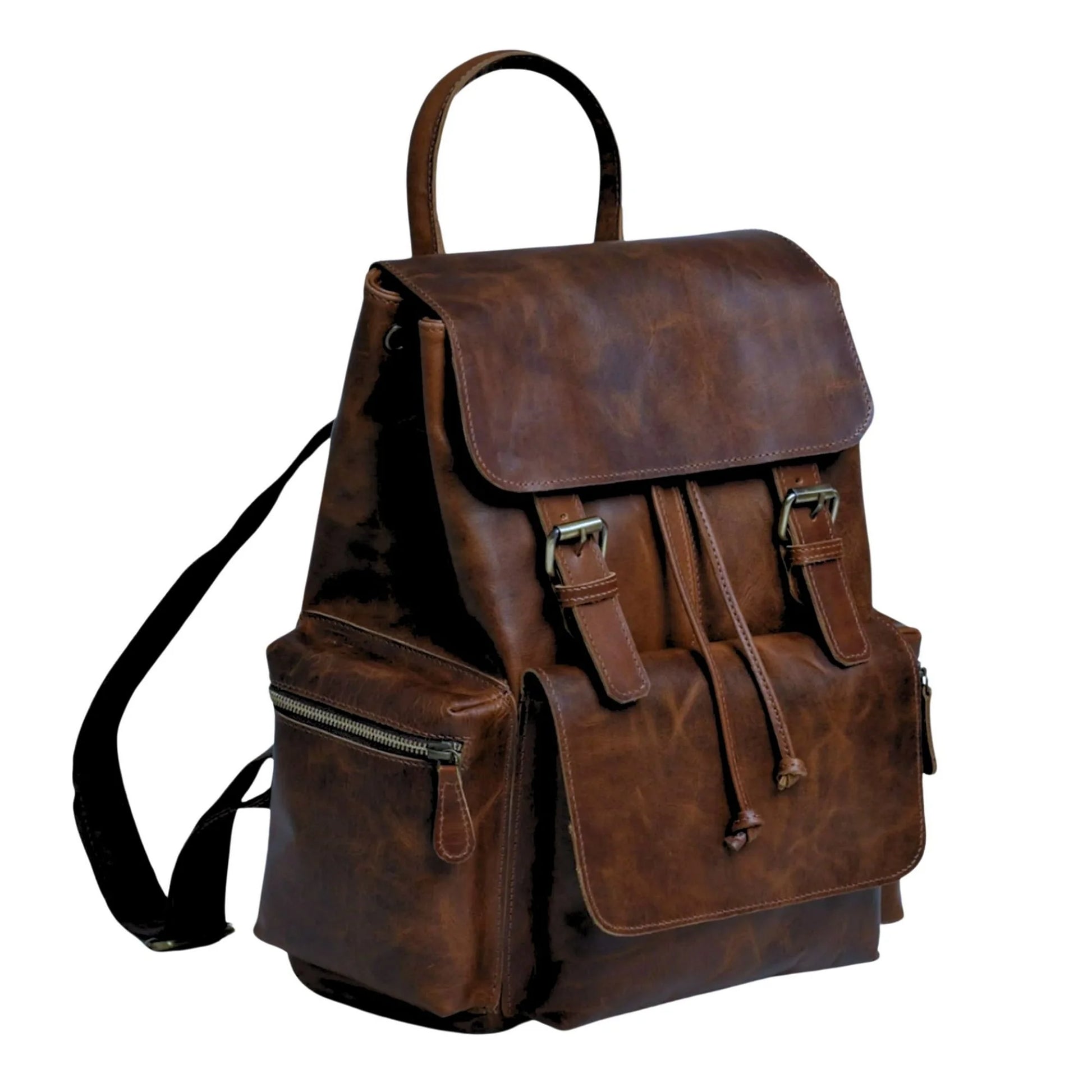 Leather Backpack for Men Laptop Backpack - 16" Collegiate Backpack for Adults