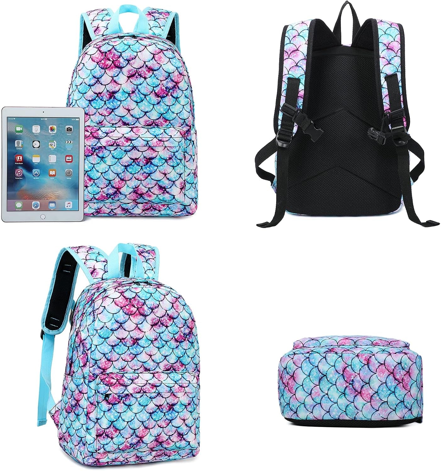 Girls Backpack Preschool School Bag for Kids Elementary Kindergarten Backpack Bookbag (Mermaid)