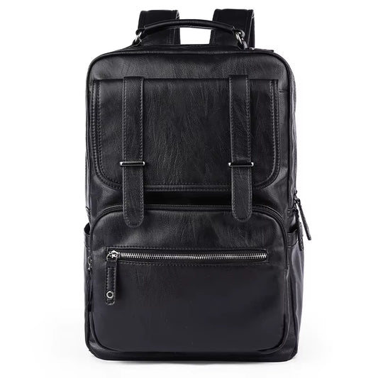 Leather PU Backpack Men Mochila Laptop Backpack School Travel Leather Backpack