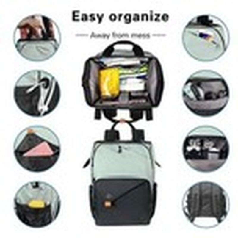 Laptop Backpack, Travel Backpack for Women,Work Backpack, Nurse Green Black