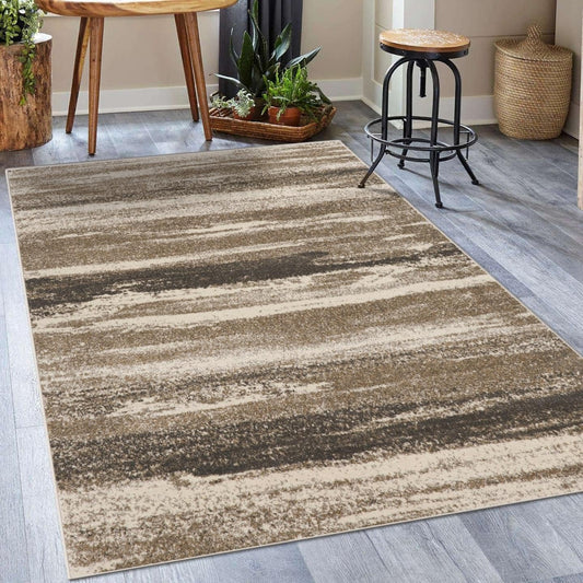 Lagos Collection 7501 Beige 9X12 Abstract Area Rug